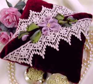 Victorian rose cushion